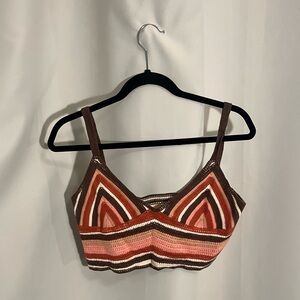 CROCHET KNIT MULTICOLORED BRALETTE TOP